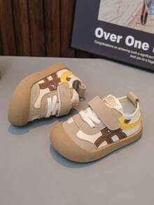 1 双婴儿鞋，婴儿运动鞋，适合 1-7 岁男孩和女孩的幼儿学步鞋，皮革鞋面休闲鞋，防滑软底，春秋 - 卡其色 - 查看 3