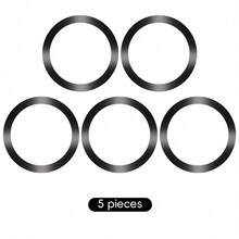5 Packs Upgrade Smooth Rings For Magnetic Wireless Charger For 15 14 Pro Max 13 12 11 Mini Metal Iron Plate Sticker Magnet Car Phone Holder Plate Install Outside Of For Case - Black - View 7