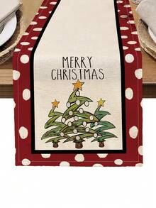 1 Stück Tischläufer mit Weihnachtsmuster, 4 Stücke Tischsets mit Weihnachtsmuster, geeignet für Feiertage, Partys, Geburtstage, Abendessen, Küchen- und Esszimmer Tischdekoration, ganzjährige Heim- und Wohnzimmer Dekoration