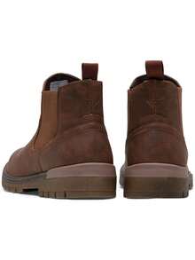 SHOESMALL Men's Retro Fashion Chelsea Boots Casual Slip On Ankle Waterproof  Brown Boots For Men - AMY8119A-棕色 - 查看 9