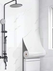 3 rotoli di carta da parati autoadesiva a motivo marmorizzato bianco, pannelli murali in schiuma di polietilene impermeabili e resistenti all'umidità, personalizzabili, adesivi murali rimovibili spessi per decorazione di cucina, soggiorno, doccia, camera da letto e bagno - Multicolore - Visualizzare 16