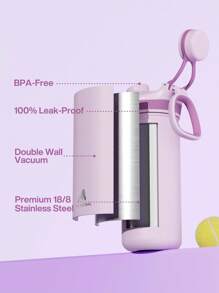 18 oz Insulated Tumbler with Spout Lid – Stainless Steel Water Bottle, Leak-Proof Double Wall Coffee Cup, Keeps Cold for 24H, Fits Car Cup Holder, Reusable Travel Mug for Sports, Gym, School, and Travel - 淺紫 - 查看 7