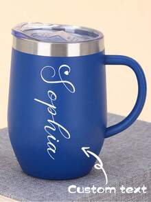 1pc Custom 12oz Stainless Steel Vacuum Insulated Tumbler With Handle Personalized Wine Tumbler - Personalized Egg-Shaped Cup, Modern, Bohemian, Perfect Birthday Gift For Lover, Girlfriend, Mother, Father, Ideal For Valentine's Day, Anniversary, Christmas, Thanksgiving,Multi-Functional, Ornamental,Reusable,Exquisite, - Multicolor - View 4