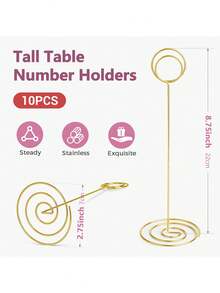 20Pcs, 8.75 Inch/22 Cm Tall Table Number Holders - Gold Peacock Circle Clip Style - Photo Clip Place Card Holder,Table Number Stands, Price Tag Holder, Photo Holders, Exquisite Quality, Durable And Sturdy For Wedding Party, Festival, Holiday, Christmas, Graduation, Reception, Restaurant, Family Gathering, Tea Party, Office Memo, Tarot Card Reading, Home Centerpiece, Decorations Display