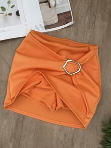 JING MODAS Skirt With Shorts\Knitwear\Women's Fashion - 橘色 - 查看 3