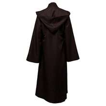 角色扮演服装成人男女连帽黑色长袍斗篷长袖适用于万圣节狂欢派对吸血鬼、秋季装饰、万圣节户外装饰、万圣节装饰 - 棕色 - 查看 2