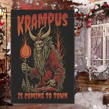 Krampus Gothic Christmas Garden Flag - Double-Sided Durable Polyester Outdoor Yard Decor, 18x12 Inch, Fits Standard Flagpoles, Electricity-Free, Pack Of 1