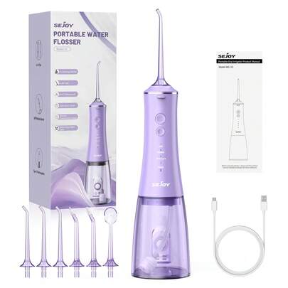 sejoy Electric Oral Irrigator, Portable Water Flosser, Multiple Cleaning Modes, 280ML Water Tank, With 6 Different Functional Nozzles, Effectively Removing Food Residue , Improving Oral Health