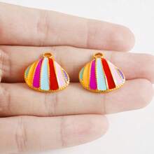 1pc/2pcs Luxury Delicate 304 Stainless Steel Electroplated Pendant Charms, Suitable For DIY Jewelry, Jewelry Making, Crafts - Ocean Life, Cherry, Flower Designs - Color - View 11