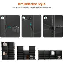 Closet Organizer, 8 Cube Closet Organizers And Storage, Closet Storage Shelves, Clothes Storage Organizers For Closet Bedroom Living Room Office Black - Blue - View 6