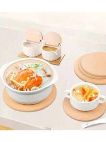 1 件加厚圆形软木三脚架 - 耐热餐具、炊具和植物垫，完美的家居装饰 - 适用于厨房台面和餐桌 - 彩色 - 查看 9