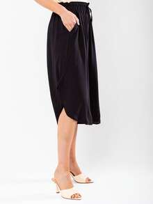JIN SER Pentacurt Viscose Skirt Has Pocket - Black - View 4