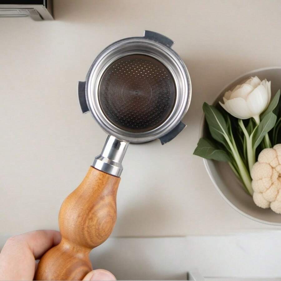 1 قطعة مرشح قهوة إسبرسو بدون قاع بثلاث آذان مناسب لآلات إسبرسو ديلونجي ديديكا EC680/EC685، مرشح إسبرسو بدون قاع من الفولاذ المقاوم للصدأ