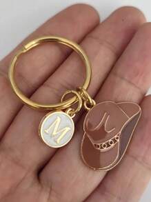 Personalized Cowgirl Keychain Gift - Brown - View 2