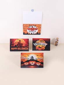 6 arkuszy/opakowanie, kartka z życzeniami na Halloween – pusta w środku, karta z zaproszeniem na Halloween, zestaw kartek informacyjnych – kartki z życzeniami w różnych wzorach z okładką w stylu vintage Halloween na życzenia, pamiątki i prezenty świąteczne (z 6 kopertami i 6 okrągłymi naklejkami), niezbędne artykuły na święta