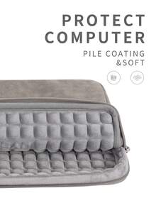 Shockproof PU Laptop Sleeve Anti-Collision Notebook Bag Compatible With MateBook HP SurfaceBook Autumn University Essentials Laptop Bag For Women Mac Book Case Back To School - Grey - View 6