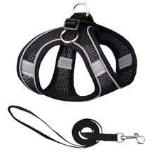 Dog Leach Soft Mesh Dog Harness And Leash Set For Walking Step Harness Reflective Adjustable Leash Vest Comfortable Dog Leash Dog Harness Husky - Black - View 11