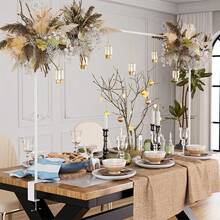 1 Set Adjustable Tabletop Arch Stand With Clamp, White Metal Flower Arch, Multipurpose Metal Arch For Wedding, Birthday Party, Halloween, Christmas Decor (Folding Box Packaging, Includes Installation Instructions)