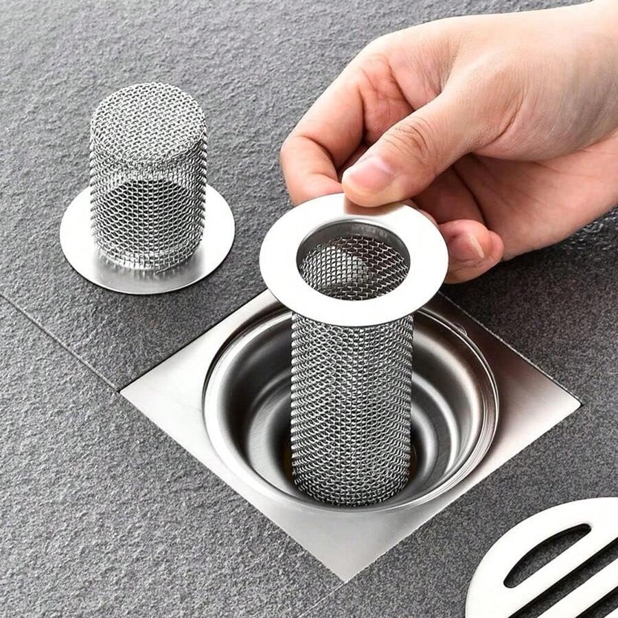 淋浴排水过滤器，地漏过滤器深水槽毛发收集器适用于厨房浴室阳台地漏适用于浴室水槽排水管过滤器不锈钢，地漏过滤器网篮过滤器羊毛收集器防堵塞渣过滤器 - 彩色 - 查看 1