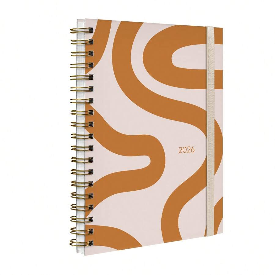 iscool Agenda Planner Semanal Plus 2026 Urban Flow Gestual Cores - Ocre - Visão 1