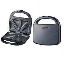 HONGMEI Máquina de sándwiches eléctrica, mini máquina de parrilla para el hogar, adecuada para bistec y hamburguesa, diseño cuadrado, control de temperatura independiente, calentamiento rápido, máquina de sándwiches con calentamiento inteligente - Tipo de Enchufe A USA (110-127V) - Ver 3