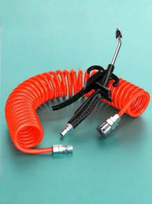 1个高流量气枪 - 工业及家用气嘴，PP材质，适用于空气压缩机除尘，黑色，气枪配件