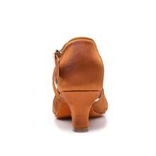 1 Pair Women's Latin Dance Shoes, Adult Practice Shoes For Competition, Examination, Dance Studio, Party, Latin Dance Shoes - Brown - View 4