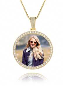 1 Customized Picture Necklace, Hip-Hop Style Personalized Pendant Necklace Jewelry, Angel Wing Necklace, Customized Picture Jewelry Gift With Pendant, Valentine's Day/Halloween/Christmas,Jewelry & Watches,Chic Autumn,Custom Name Stainless Steel Necklace, Personalized Nameplate - Multicolor 2 - View 2