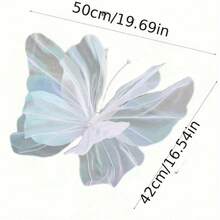 1 Stück Seide Garn künstlicher Schmetterling Hochzeitsdekoration Hochzeitsfeier Outdoor Feiertag Dekoration Anzeige Riesiger Gaze Fake Schmetterling