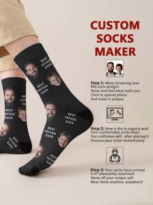 1 Paar personalisierte Socken mit Gesichts- und Textdruck für Herren, lustige Knöchelsocken, ''Bester Vater aller Zeiten'' Muster mit Foto, lustige Paarsocken mit benutzerdefinierten Bildern für verschiedene Anlässe wie Vatertag und Geburtstag, Hund, farbig, süß, niedlich, schlicht, lustig, benutzerdefiniert, einzigartig, personalisiert, ideale Geschenke für ihn, ideale Geschenke für sie, Freund, Freundin, Familie, Freunde