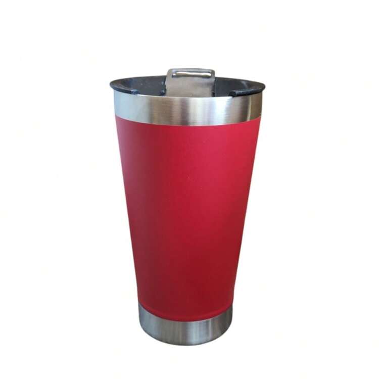 Kit 10 Copo de cerfejaTampa e Abridor de 473ml inox Gelada Cores Full Copo Térmico fen-562 - kit 10 copo Vermelho - Visão 1