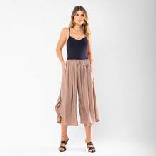 JIN SER Pentacurt Viscose Skirt Has Pocket - Khaki - View 1