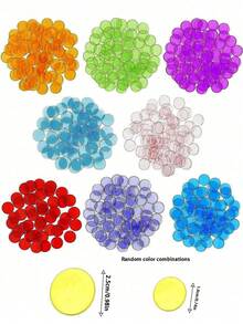 200pcs- 25mm- Bingo Chips Counters - Transparent Counting Game Chips - Clear Plastic Math Markers&Classroom&Mixed Color Bingo Chips Games Bingo Cards Gift Bag Filler - Multicolor - View 8