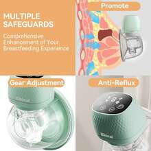 Ebinal Wearable Breast Pump Hands Free Of Longer Battery Life & LED Display, Portable Electric Breast Pump With 3 Modes 9 Levels & Low Noise, Green - 綠色 - 查看 6