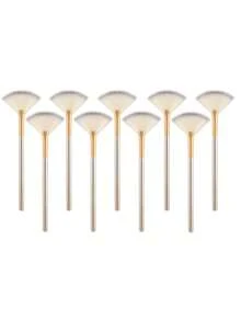 新款实用面部刷 扇形化妆刷 柔软便携面膜刷 女士女孩美甲美妆工具，粉底刷，遮瑕刷，腮红刷，修容刷，腮红刷，古铜粉刷，散粉刷，粉底刷，腮红刷，赠品 - 香檳色 - 查看 12