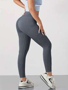4pcs Sport High Waisted Seamless Leggings For Women - Slim Tummy Control Butt Lifting Legging For Running Cycling Yoga Pickleball Exercise Casual - 4 CÁI (Đen + Xám + Đỏ + Xanh) - Xem 9
