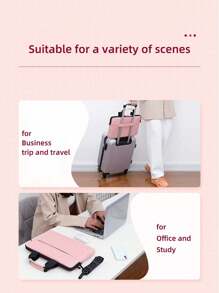 DANYCASE 适用于 12-15.6 英寸 Chromebook、HP 和 iPad 笔记本电脑的保护套，防水设计，配有肩带和 360° 全方位保护 - 粉色 - 查看 4