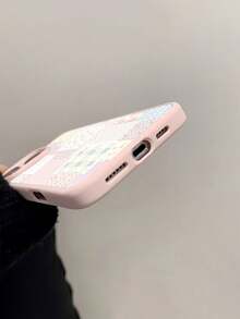 Floral Patchwork Mobile Phone Case, Designed With Delicate Flowers And Pastel Colors, Suitable For IPhone 16, 15, 14, 13, 12 And 11 Pro Models, Made Of TPU Material, And Provides Shockproof Protection. Perfect For Family, Friends, Children, Birthdays, Spring, Holidays, Boyfriends, Girlfriends, And Valentine's Day Gifts - 粉紅色CZ3 - 查看 5