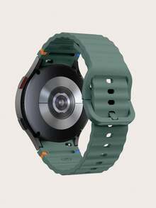 1pc Olive Green Silicone Contrast Stitching Wavy Design Smartwatch Band Compatible With Samsung Galaxy Watch 4/5/6/7 40mm/42mm/43mm/44mm/45mm/46mm/47mm/5 Pro