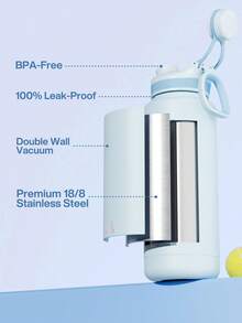 40 oz Insulated Tumbler with Spout Lid – Stainless Steel Water Bottle, Leak-Proof Double Wall Coffee Cup, Keeps Cold for 24H, Fits Car Cup Holder, Reusable Travel Mug for Sports, Gym, School, and Travel - 淺藍 - 查看 7