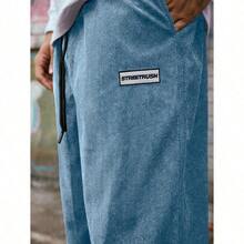 Men's Solid Color Casual Everyday Trousers Men's Streetwear Pants, Boy Friend Gifts, Back To School - 藍色 - 查看 6