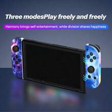 全新 JY02 星空色迷你手柄，NS 粉色控制器支持 Switch/NS 控制台，带 RGB 照明，JY 迷你手柄带振动马达，BT 5.2 Joy 控制器 RGB LED 开关 L/R 游戏手柄兼容 Switch/Lite/Oled JoyCon 游戏手柄操纵杆带双振动 - 藍色 - 查看 7