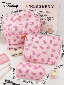 Disney 1个正品绗缝化妆包，大容量便携化妆包，化妆工具收纳包，护肤品及化妆品整理包，家居收纳包，可爱多功能化妆包，钱包，笔袋，拉链袋，护肤品收纳包 - 彩色 - 查看 7