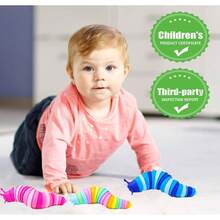 Random 3PCS Cute Slug Fidget Toys – Sensory Toys For Autistic Kids & Children (3+)| Ideal Party Favors Or Calming Playtime Accessories - 6 cái - Kích thước trung bình - Xem 3