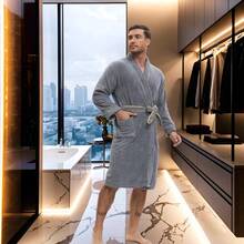 Men's Bath Skirt, Luxurious Coral Velvet Bathrobe-Super Long, Thick And Absorbent, Soft And Lint-Free, Very Suitable For Sauna, Swimming, Soft Texture For Fall/Winter, Home Relaxation, Bathrobe, Autumn Winter Wear,Gym And Family Use, Ideal Christmas Gift.