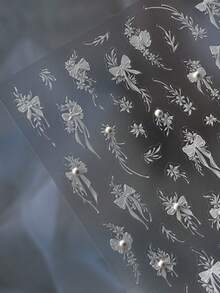 5D 自黏蝴蝶結美甲貼紙，含水鑽水晶，蝴蝶結美甲貼紙，適合女性與女孩美甲設計，女性美甲 DIY 貼紙 - 彩色 - 查看 5