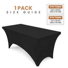 Utopia Kitchen Table Cloth 1 Pack Wrinkle Resistant Tight, Fitted, Washable And Spandex Stretch Rectangular Patio Table Cover 183L X 76W Cm For Event, Wedding, Banquet & Parties – [EXPRESS DELIVERY] - Black - View 6
