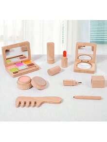1PC-Wooden Pretend Play Makeup Toys Simulation Cosmetics Set Girls Play Hairdressing Simulation Make Up Preschool Toys - Multicolor - View 12