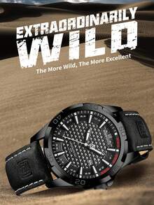 Đồng hồ nam thời trang NAVIFORCE, dây da, chống nước, thể thao, có lịch - Tất cả màu đen - Xem 4