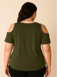 Combo Kit 2 Women's Loose Blouses Hollow Sleeves Comfortable Plus Size Cheap ASSORTED - 彩色 - 查看 5